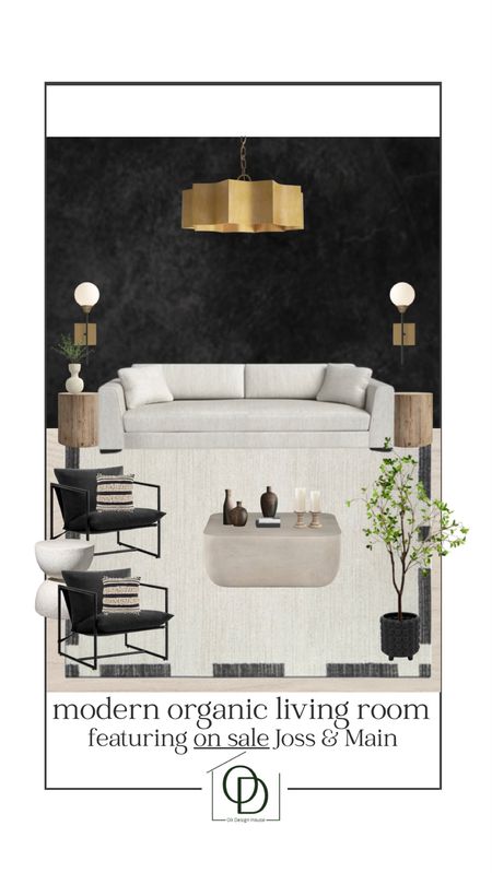 Modern Organic living room design featuring furniture and decor that is all on sale! All furniture and decor (except for tree, candles and faux stems) are from Joss & Main and are on sale during Wayfair’s big furniture sale!

Joss & Main, modern organic furniture, modern organic home decor, modern organic design, wayfair sale, joss & main sale, neutral decor, neutral home, brass lighting, black accent chairs, white sofa, wood end tables, faux tree, globe sconce lights, cement coffee table

#LTKsalealert #LTKhome #LTKFind