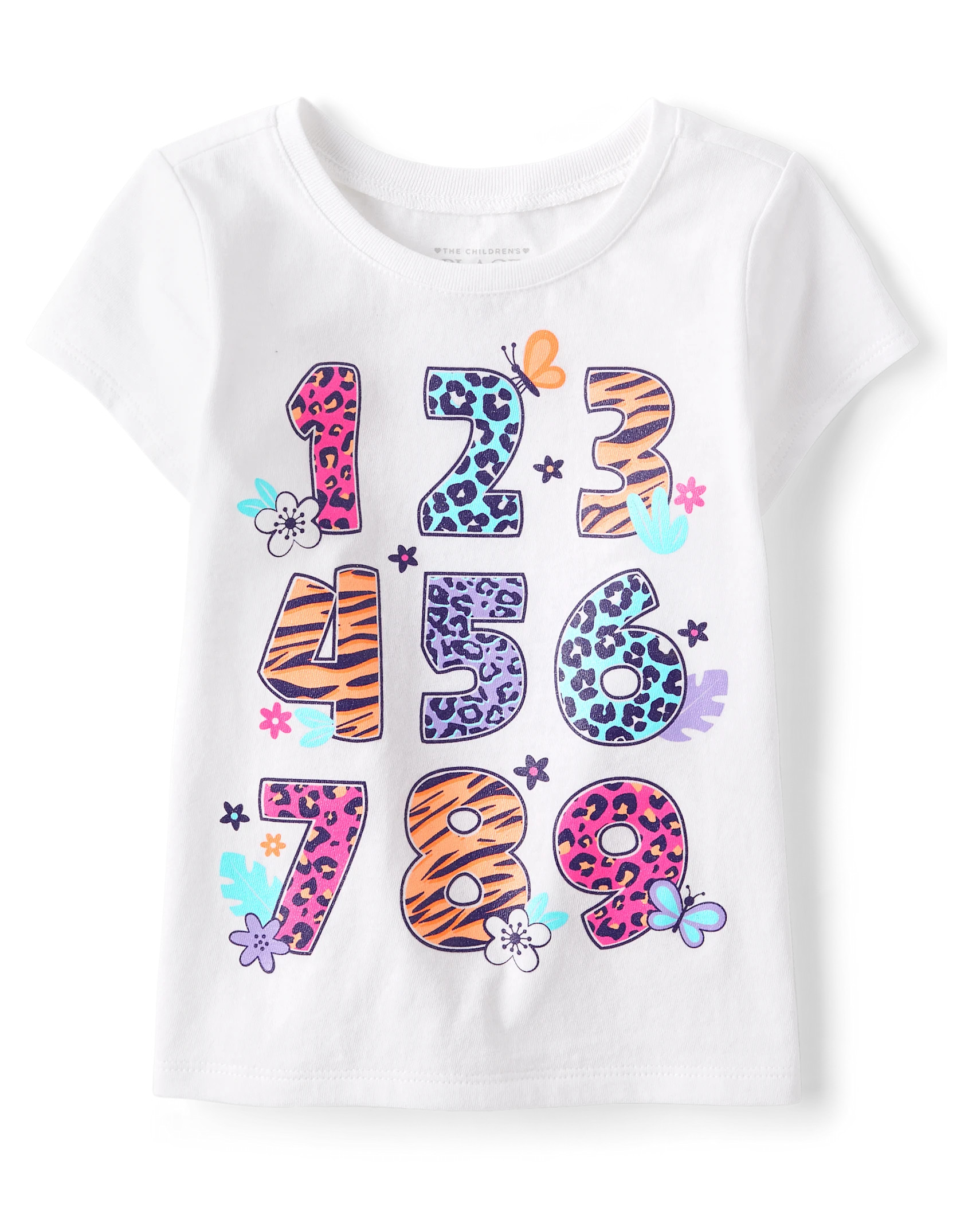Baby And Toddler Girls Numbers Graphic Tee - white | The Children's Place