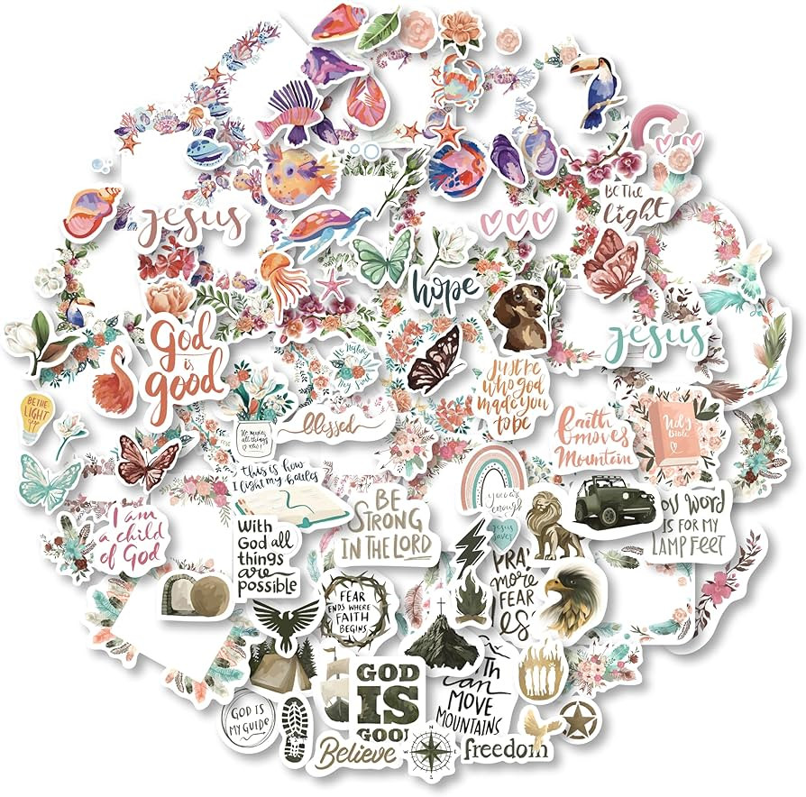 Christian Stickers for Bible Journaling Made of Washi Tape 125 PCS, Inspirational Verses and Deco... | Amazon (US)
