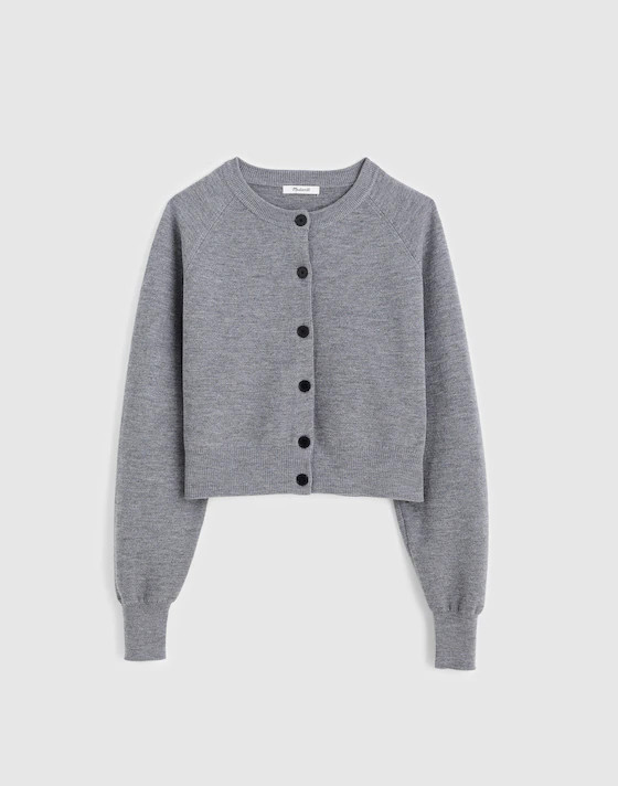 Raglan-Sleeve Cropped Cardigan in Merino Wool | Madewell