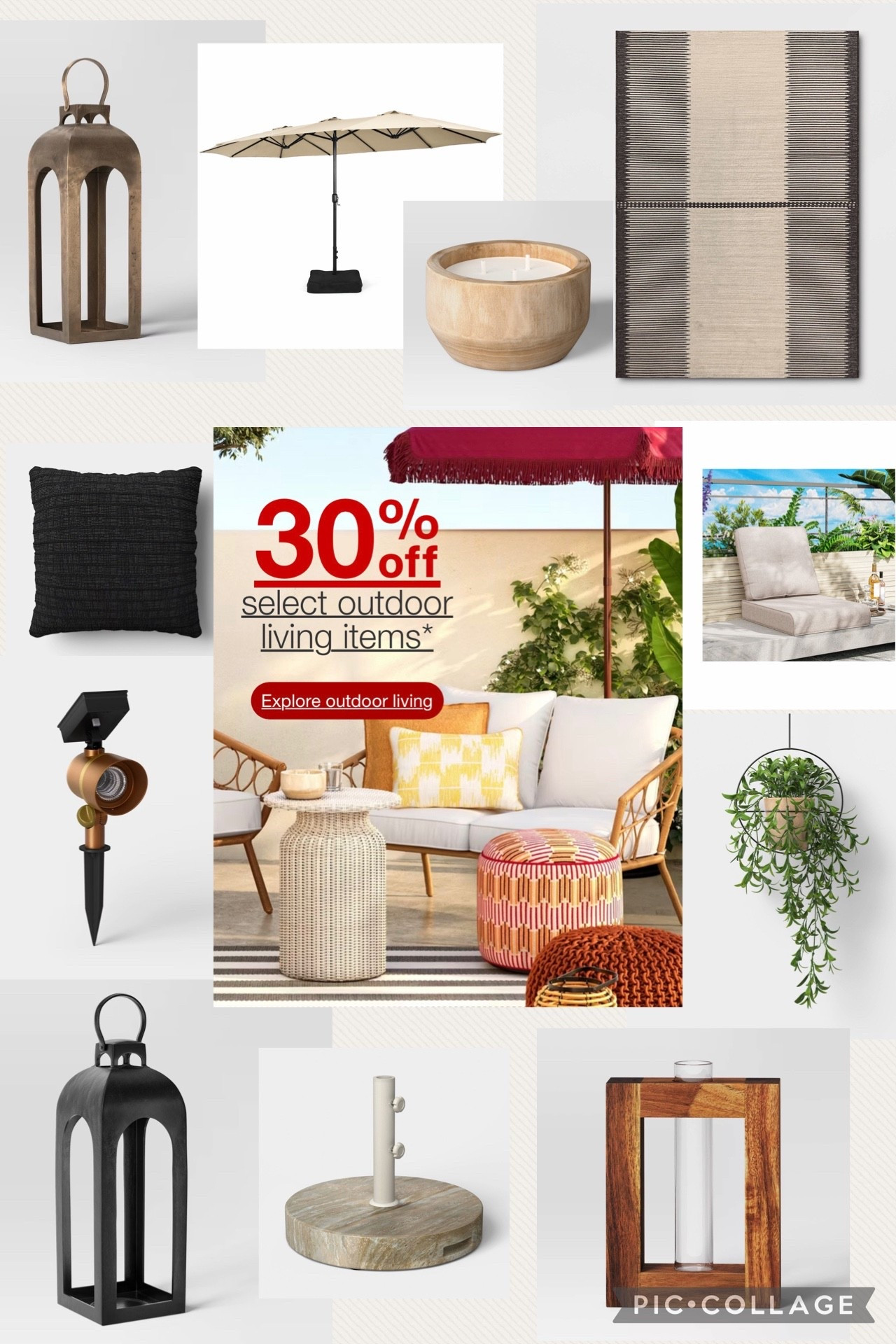 Target outdoor sale!!!

Patio backyard porch lanterns solar umbrella faux plant  citronella candle outdoor rug pillow 

#LTKSeasonal #LTKMothersDay #LTKHome