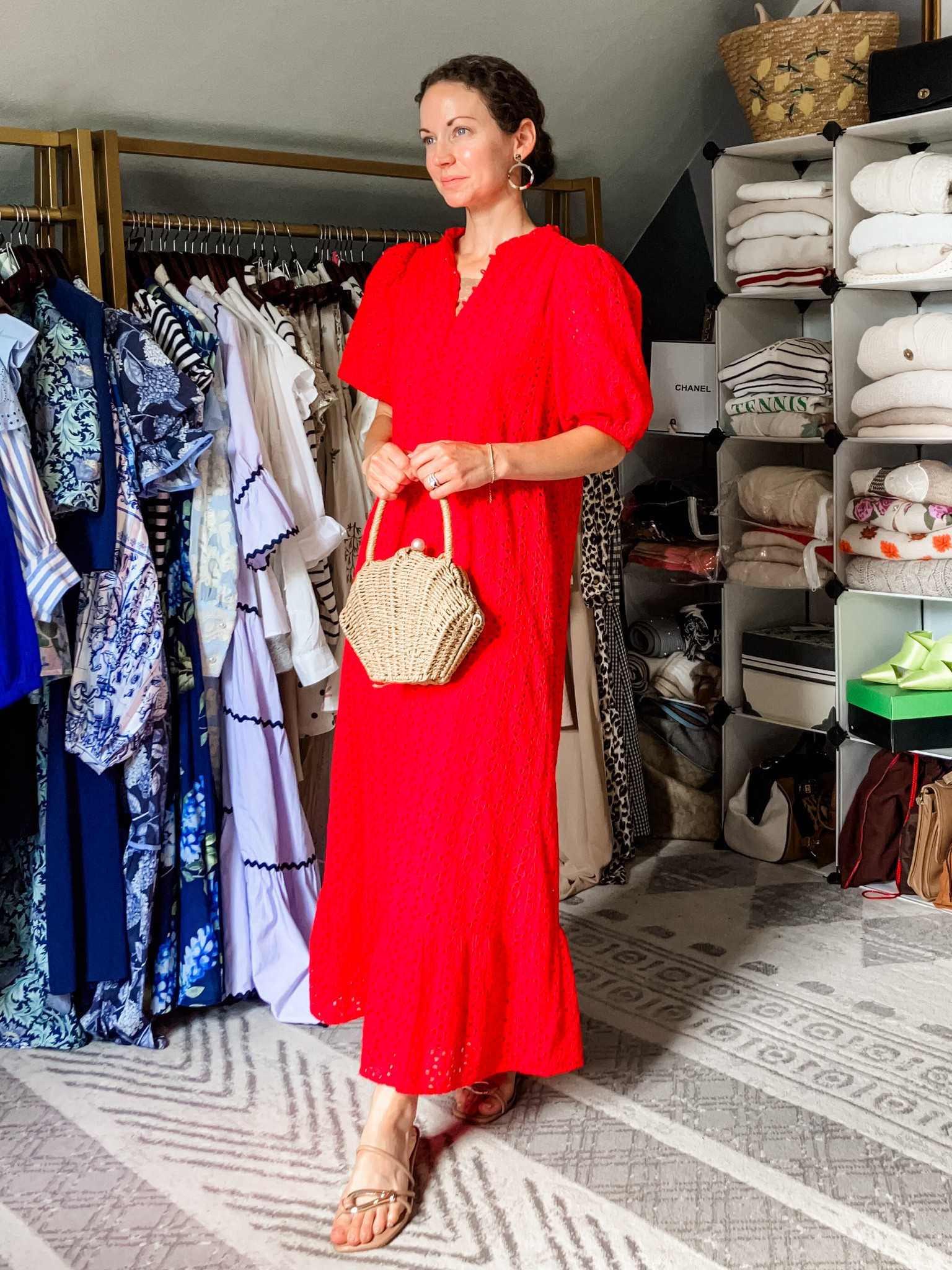 A red cotton dress for summer!
My dress is old from Tucknernuck, linking similar. 
Earrings are old from Loft, linking similar. 
Sandals are old from Marc Fisher, linking similar. 
Rattan shell bag from Chicwish. 
Lace crop cami from Amazon. 
Wearing Chanel Chance perfume. 
Petite outfit. Modest outfit. Summer dress. Preppy outfit  


#LTKmomlife #LTKgrwm #LTKootd