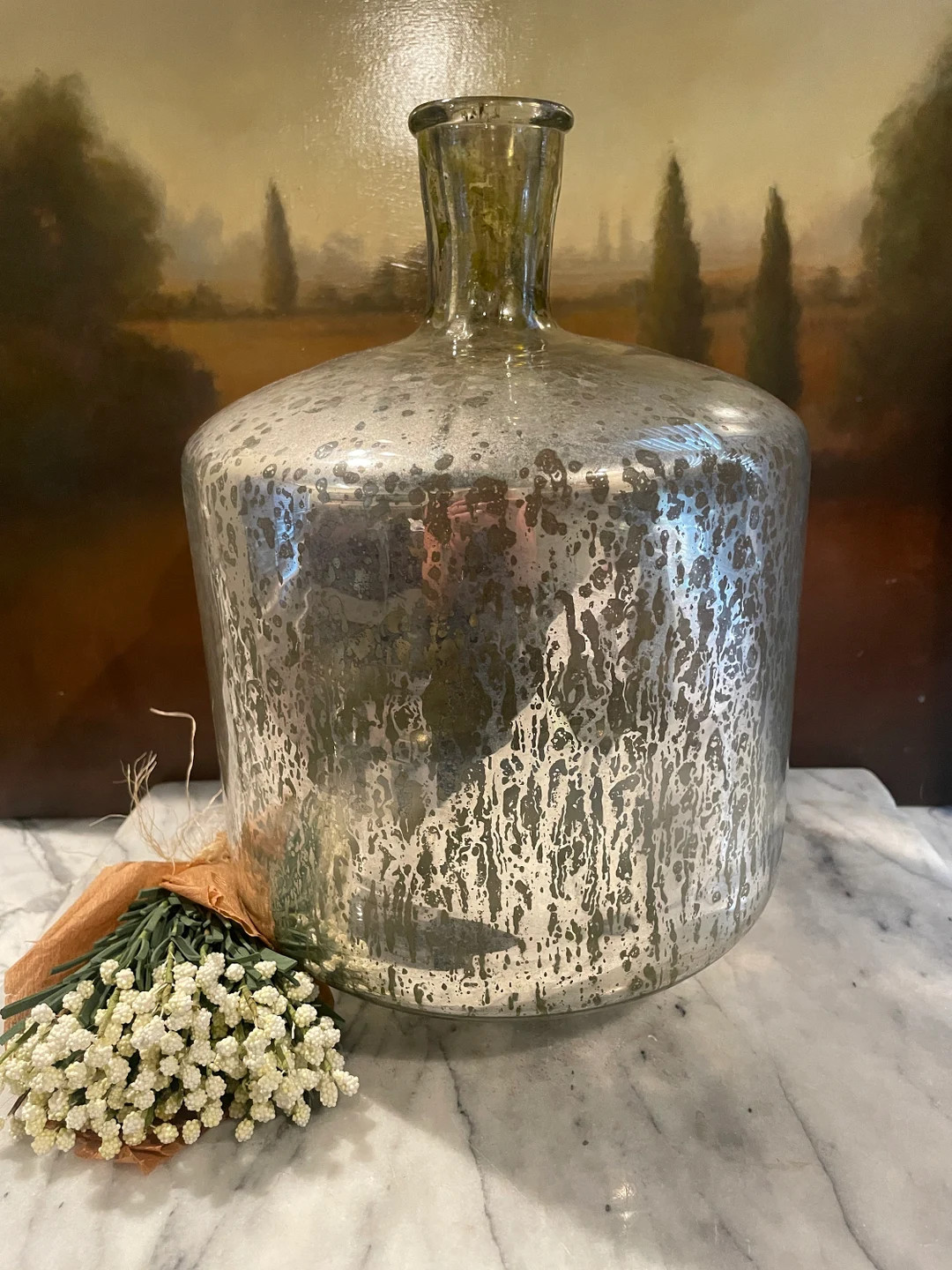 Large Vintage French-Inspired Decorative Mercury Glass Bottle /  Demijohn  Style / Perfect Hearth... | Etsy (US)