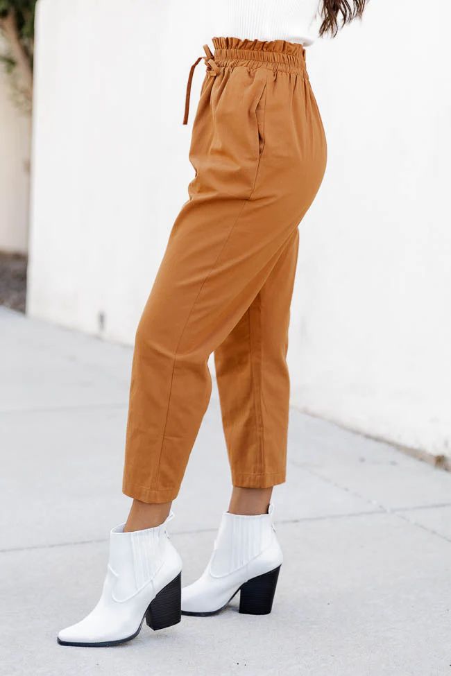 Vineyard Date Rust Cropped Drawstring Pants | Pink Lily