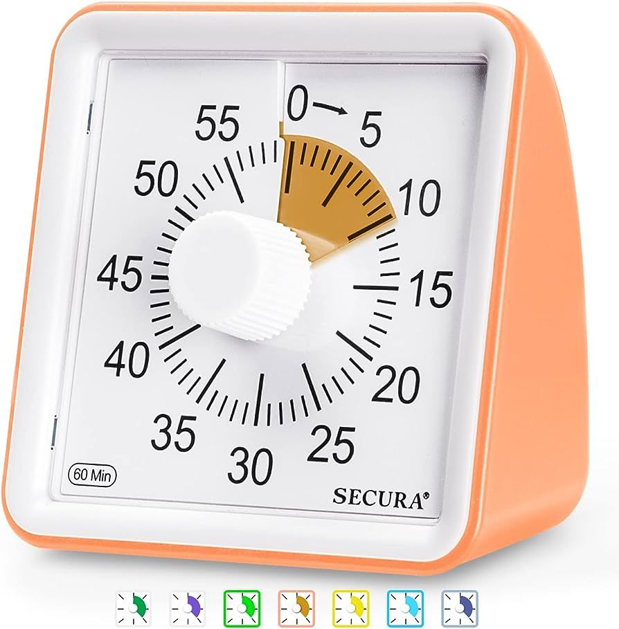 Secura 60-Minute Visual Timer, Classroom Classroom Timer, Countdown Timer for Kids and Adults, Ti... | Amazon (US)