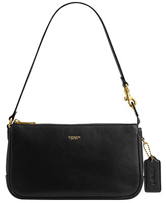 COACH Plaza Small Leather Shoulder Bag - Macy's | Macy's