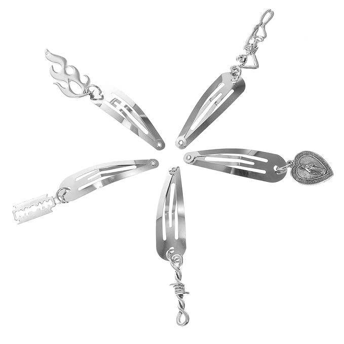 FRCOLOR 5 Pairs Gothic Barrettes Headpiece for Women Gothic Snap Barettes Charms Hip Hop Snap Hai... | Amazon (US)