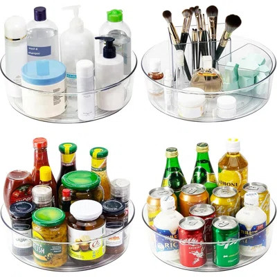 4 Pack Lazy Susan 11.5" Inch Turntable Organizer Organization Storage Container Bins Spice Rack Cabinet Rotating Condiment For Pantry Countertop Kitch | Wayfair North America