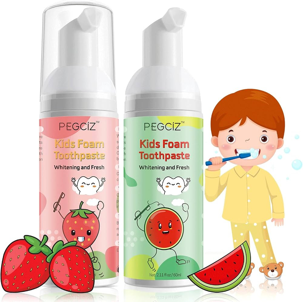 Foam Toothpaste Kids, Kids Mouthwash with Fruit Flavor - Toddler Toothpaste Age for Children, 360... | Amazon (US)