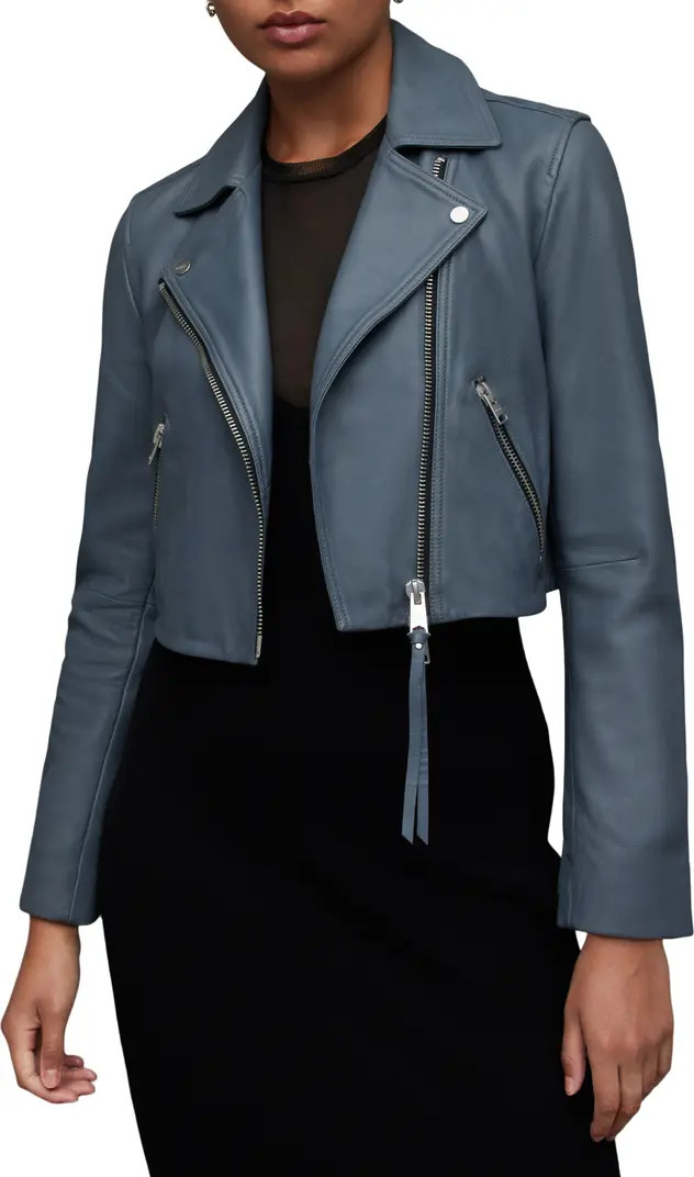 Dalby Crop Leather Moto Jacket | Nordstrom