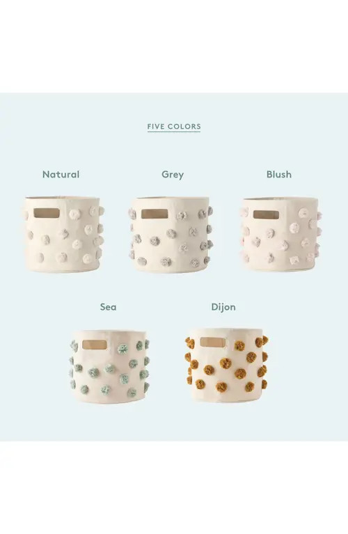 Pehr Pompom Canvas Bin in Blush at Nordstrom | Nordstrom