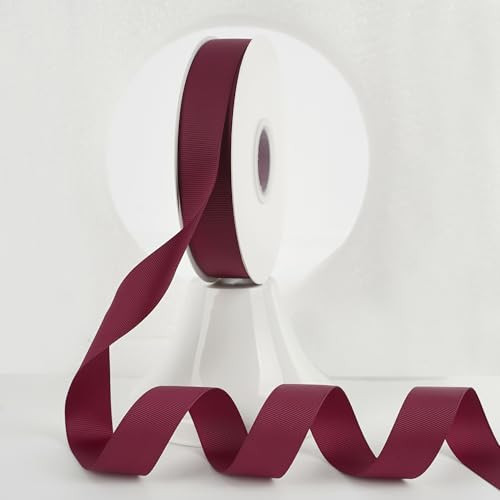 MEEDEE Burgundy Grosgrain Ribbon 1 Inch Maroon Grosgrain Hair Ribbon 50 Yards Per Roll Thick Burgundy Ribbon for Hair Bow Supplies Thin Grosgrain Ribbons for Crafts, Sewing, Scrapbooking | Amazon (US)