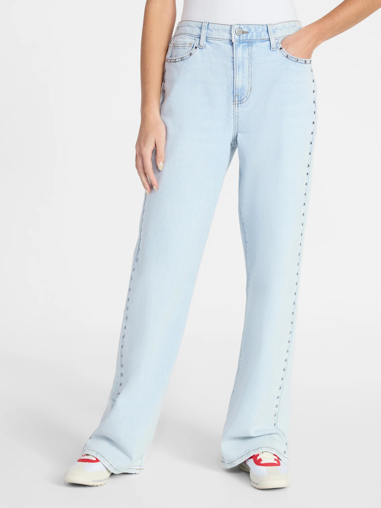 No Boundaries High Rise Baggy Wide Leg Jeans, 32" Inseam, Women's and Women's Plus XXS-4X | Walmart (US)