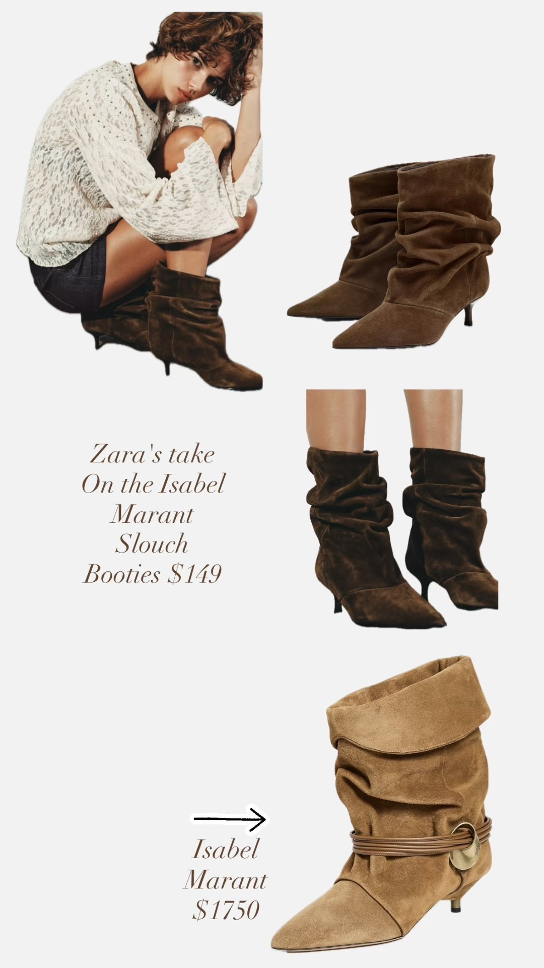 Zara giving you the slouch bootie for under $150 — daily edit cover from Found by Em