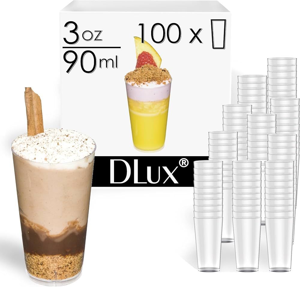 DLUX 100 x 90 ml Mini Gobelet à Dessert, Coupe Apéritif Parfait en Plastique Transparent - Peti... | Amazon (FR)