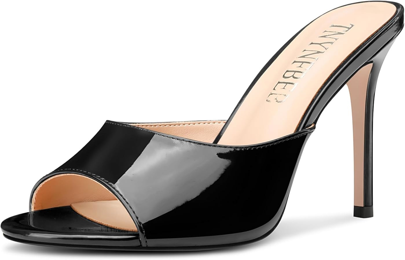 TNYNFBEB Womens Stiletto High Heel Peep Open Toe Sandals Mules Shoes Slingback Slip-on Prom Party... | Amazon (US)