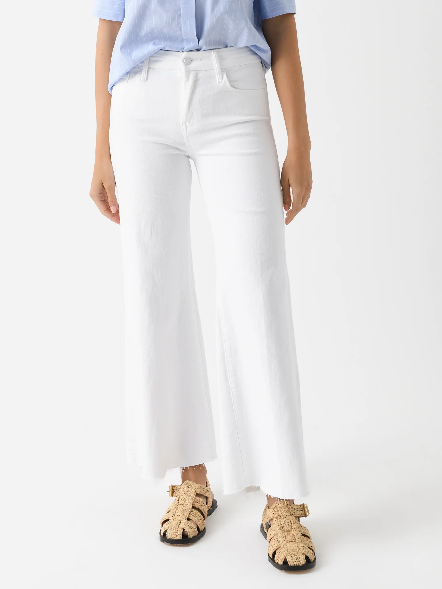 MOTHER
                      
                     Women's Petites The Lil' Roller Fray Jean | Saint Bernard