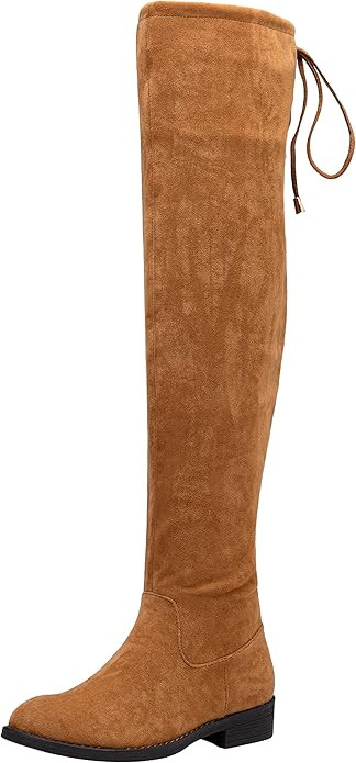 Vepose Women's 998 Suede Over The Knee High Boots Low Flat Heel Thigh High Boots for Women | Amazon (US)
