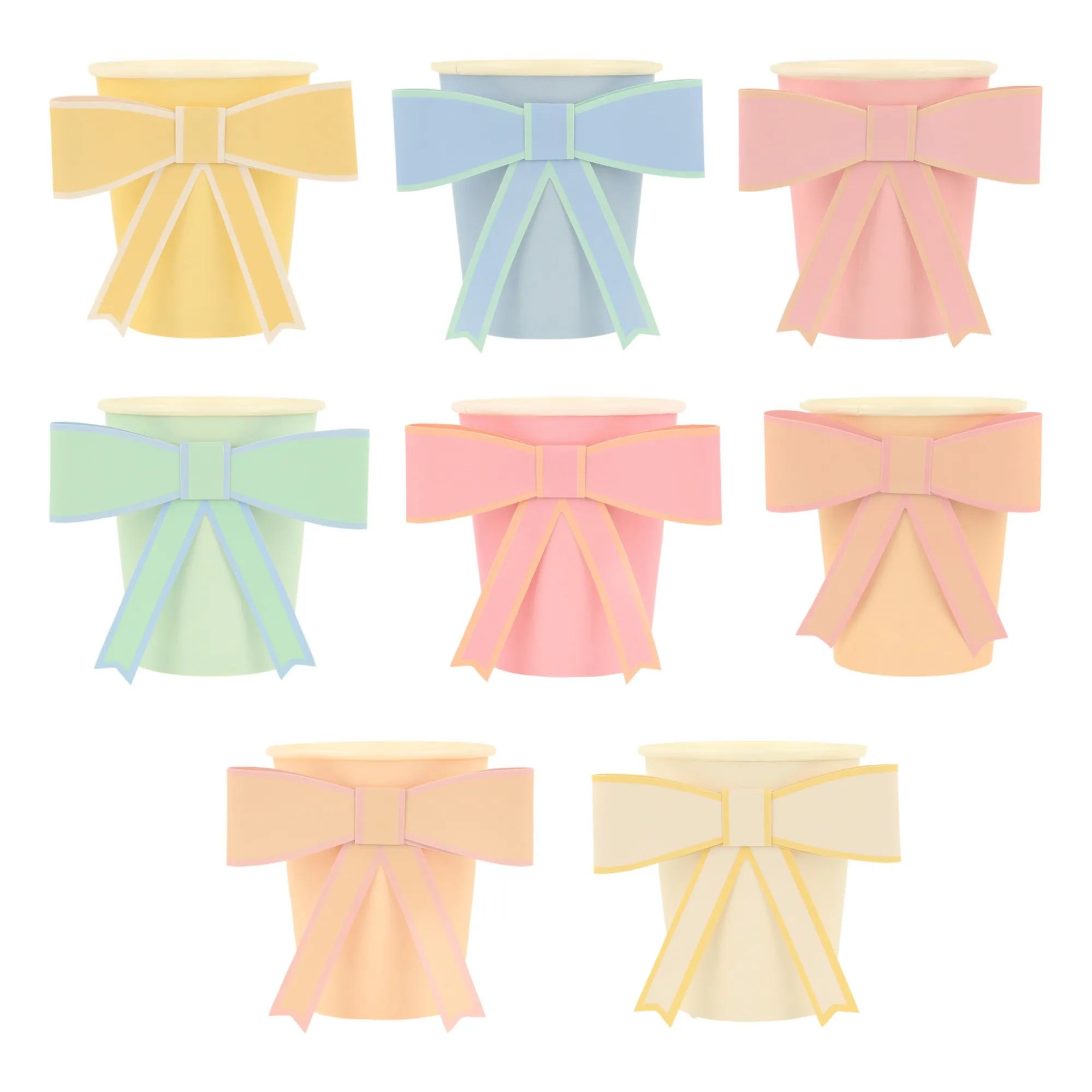 Bow cups - Set of 8 | Pastel | Smallable