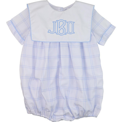 Blue Windowpane Plaid Bubble | Cecil and Lou