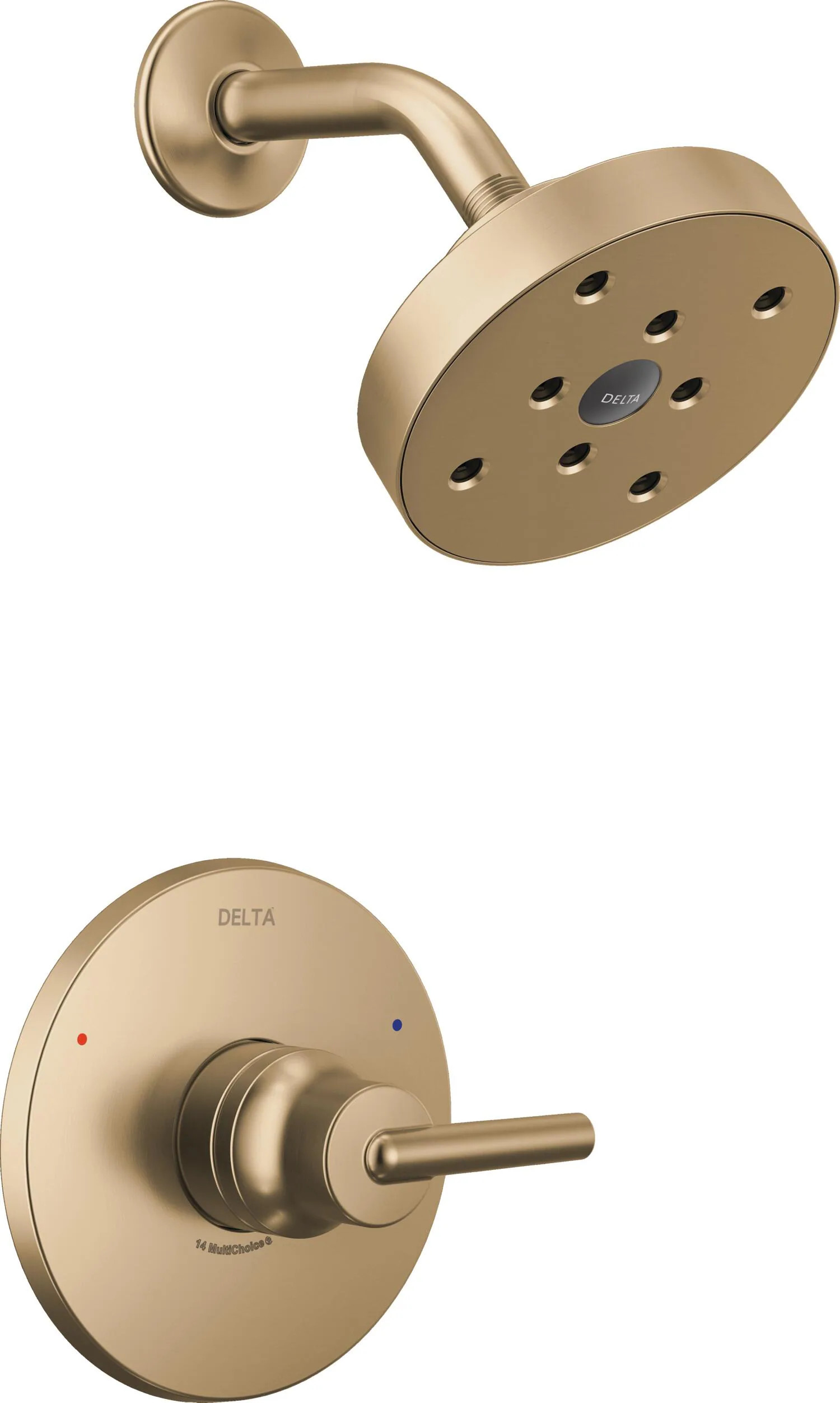 Delta Trinsic Champagne Bronze 1-handle Single function 5.4-in Round Shower Faucet ( Valve not Included ) | T14259-CZ | Lowe's