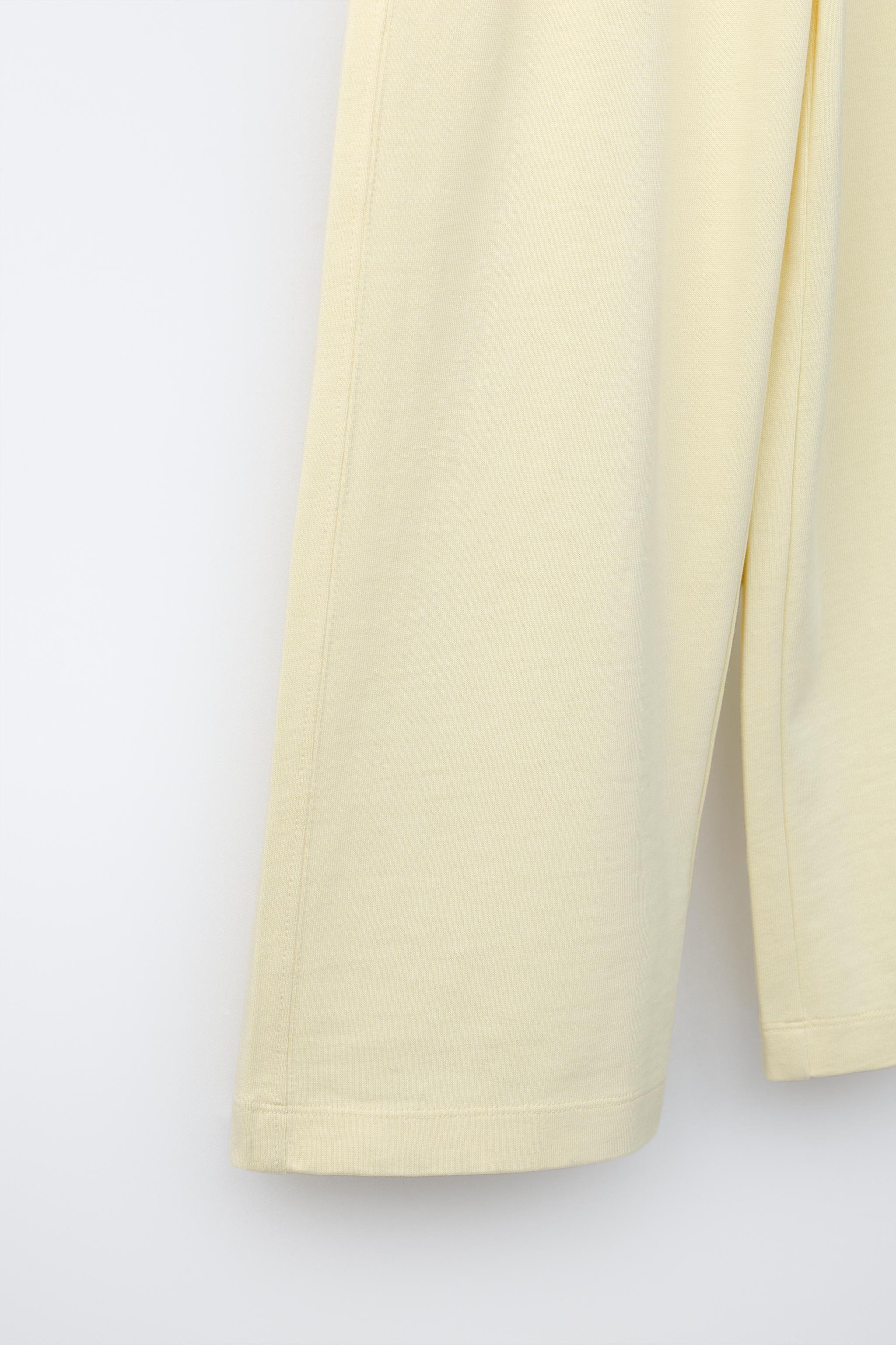 WIDE-LEG HEAVY JERSEY TROUSERS | Zara UK