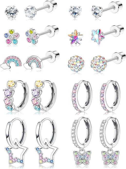 Hypoallergenic Earrings For Girls Women Surgical Stainless Steel Screw Back Earrings Set For Sens... | Amazon (US)