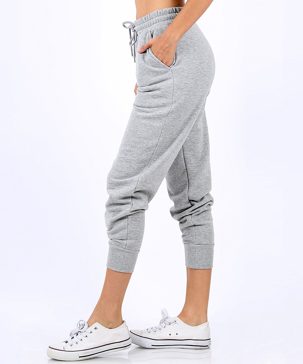Zenana Women's Sweatpants H.GREY_IPB - Heather Gray Slouchy Joggers - Women | Zulily