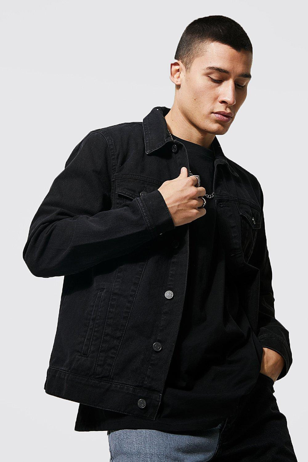 Veste droite en jean | boohooMAN (FR)