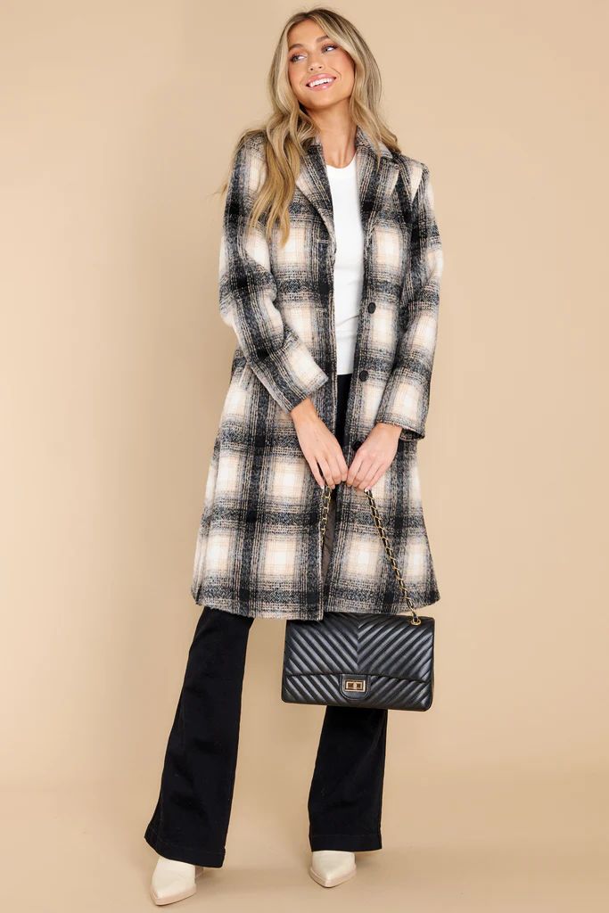 Never Too Cold Beige Plaid Coat | Red Dress 
