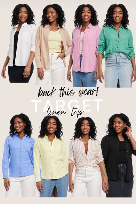 Target linen top is back this year in even more colors! Oversized fit. 

#LTKstyletip #LTKMostLoved #LTKfindsunder50