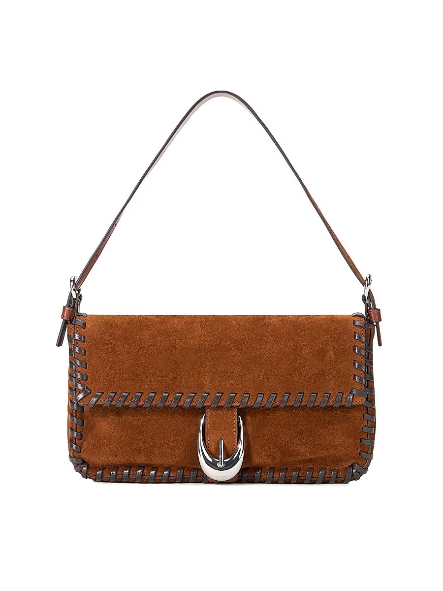 Women's Harlow Suede Shoulder Bag - Tabac And Espresso | Saks Fifth Avenue