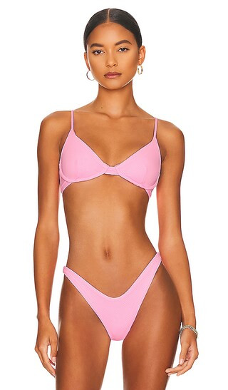 Dainty Reversible Bikini Top in Powder Pink | Revolve Clothing (Global)