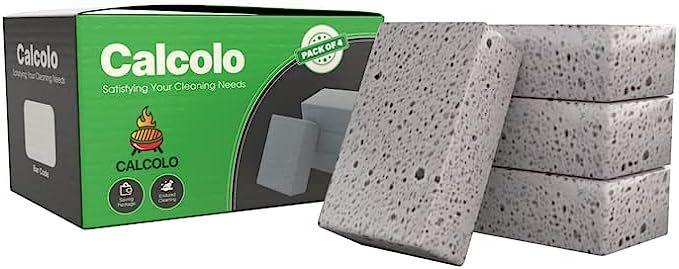 Calcolo 4 Pcs Grill Stone Cleaning Block Griddle Brick Odorless Multiuse Non-Messy Magic Stone Pu... | Amazon (US)