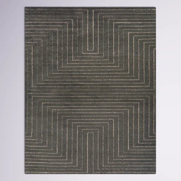 Joyce Geometric Area Rug in Charcoal | Wayfair North America