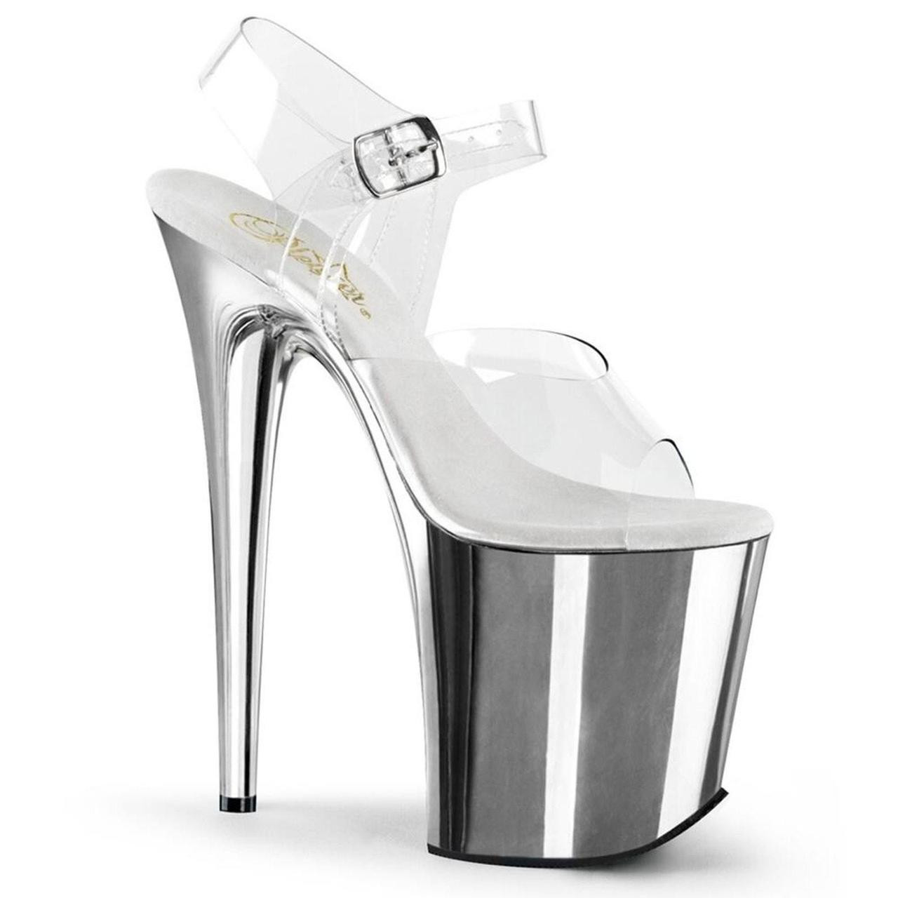 Pleaser Women's Pumps - Silver - US 10 | Depop US