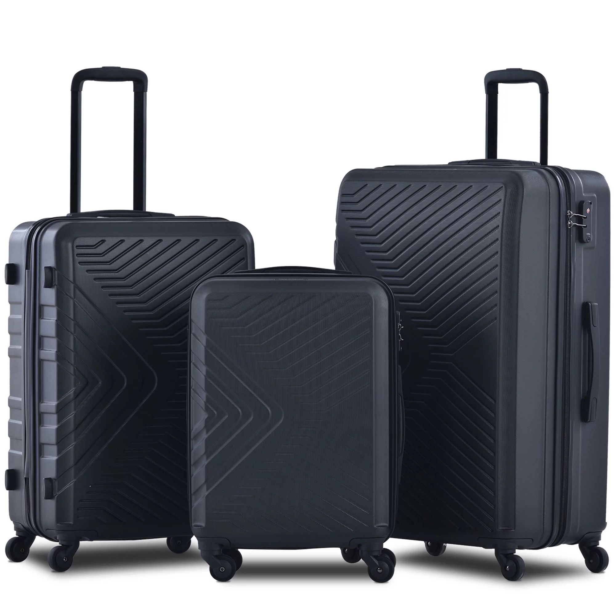 Travelhouse 3 Piece Hardshell Luggage Set Hardside Lightweight Suitcase with TSA Lock Spinner Whe... | Walmart (US)