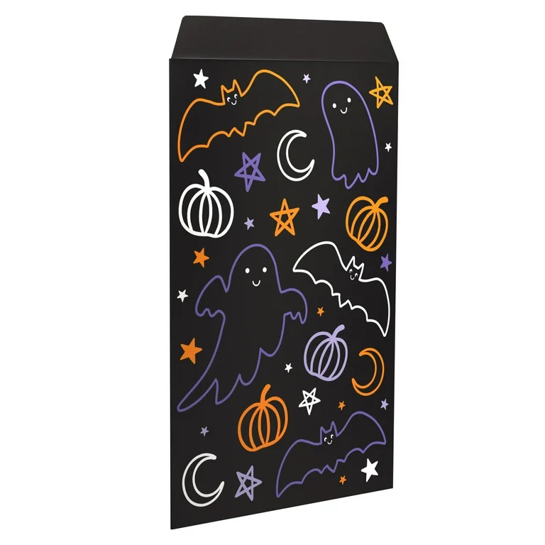 American Greetings 6" Black Halloween Treat Bags, Spooky Icons (18-Count) | Walmart (US)