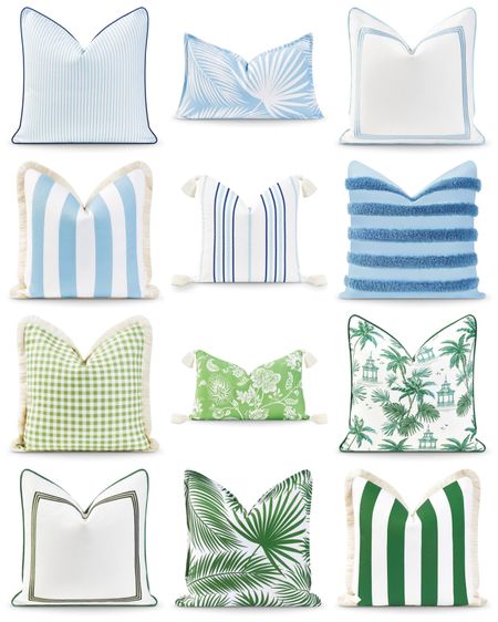 The cutest new designer look for less pillow covers from Amazon! I’m loving all the stripes and palm prints! Most also come in red, yellow, coral or navy blue in addition to these green and blue options!
.
#ltkhome #ltkseasonal #ltkunder50 #ltkunder100 #ltkstyletip #ltksalealert Serena & Lily look for less, coastal decor, coastal style

#LTKhome #LTKunder50 #LTKSeasonal