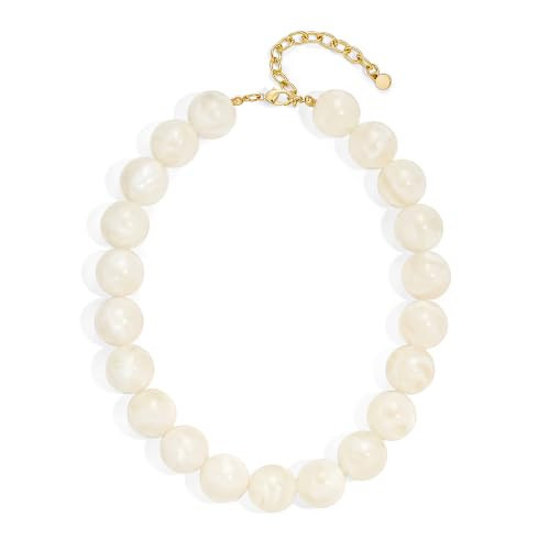 LILIE&WHITE White Chunky Bead Necklaces for Women | Amazon (US)