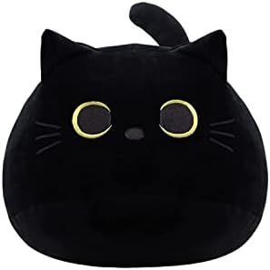 Black Cat Plush Toy Black Cat Pillow,Soft Plush Doll Cat Plushie Cat Pillow,Stuffed Animal Soft P... | Amazon (US)