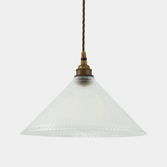Rebell Coolie Holophane Glass Pendant Light 30cm - Etsy | Etsy (US)