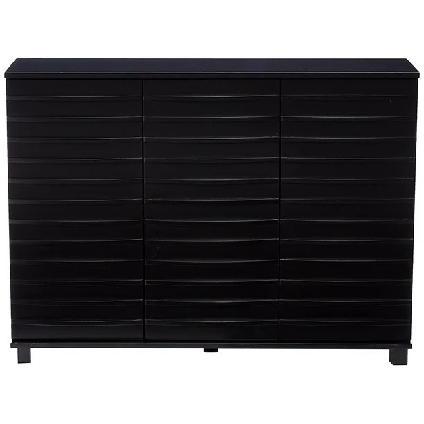 Leina Black Wood Contemporary Sideboard Buffet Console Table With Cabinet Doors & Storage | Walmart (US)
