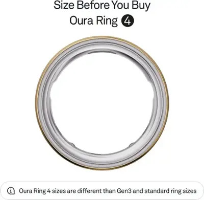 Oura Ring 4 - Smart Ring - Size Before You Buy with Oura Ring 4 Sizing Kit - Size 8 - Gold | Best Buy U.S.