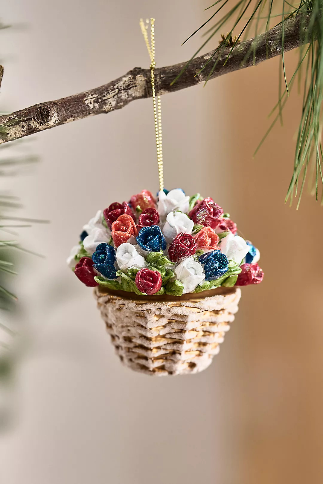 Tulip Basket Glass Ornament | Anthropologie (US)