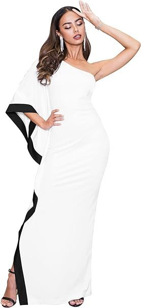 KOH KOH Womens Long One Shoulder Sexy Cocktail Party Wedding Guest Maxi Dress | Amazon (US)