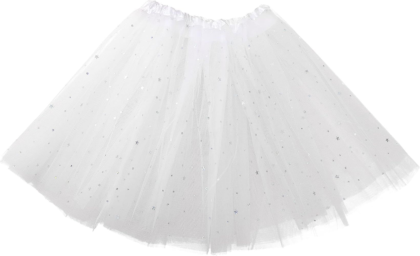 TWINKLEDE Women's Tulle Ballet Tutu Skirt Glitter Sparkle Layered Tutu Skirts with Stars for Wome... | Amazon (US)