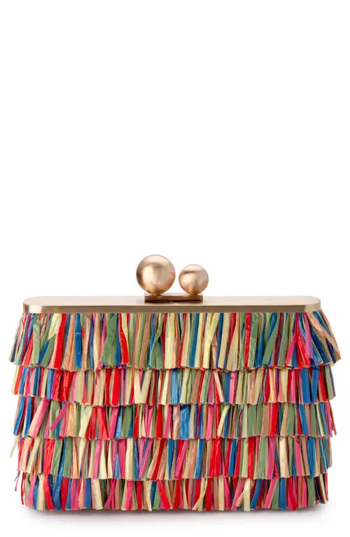 Olga Berg Carlita Carvinale Fringe Clutch in Multi at Nordstrom | Nordstrom