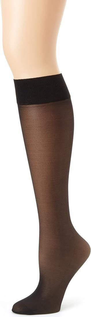 Hanes Silk Reflections Women's Alive Full Support 2 Pack Sheer Knee Highs | Amazon (US)