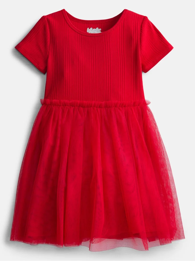 Wonder Nation Girls' Tutu Dress with Short Sleeves, Sizes 4-18 & Plus | Walmart (US)